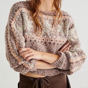 EUC Free People Snowflake Cropped Pullover